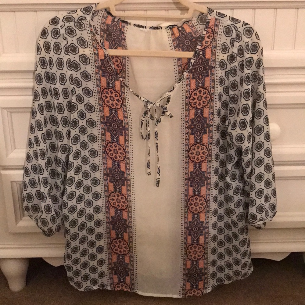 Old Navy- flowy patterned blouse, size small